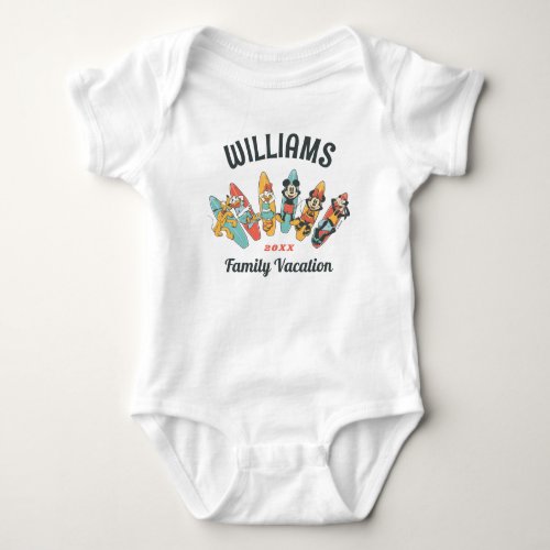 Minnie and Friends  Summer Beach Family Vacation Baby Bodysuit
