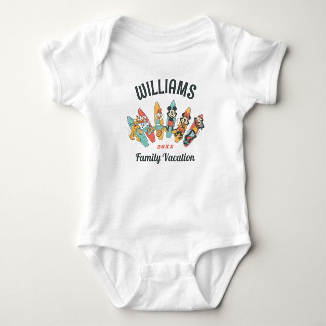 Minnie and Friends | Summer Beach Family Vacation Baby Bodysuit (Front)