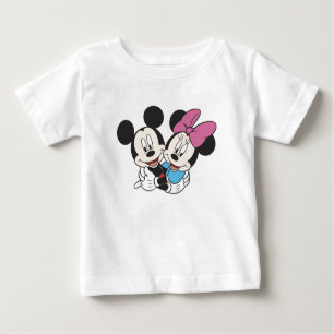 Minnie and Mickey Hugging Baby T-Shirt