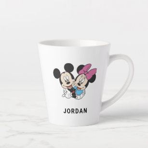 Minnie and Mickey Hugging Latte Mug