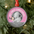 Minnie Baby's First Christmas | Add Your Name Metal Ornament | Zazzle
