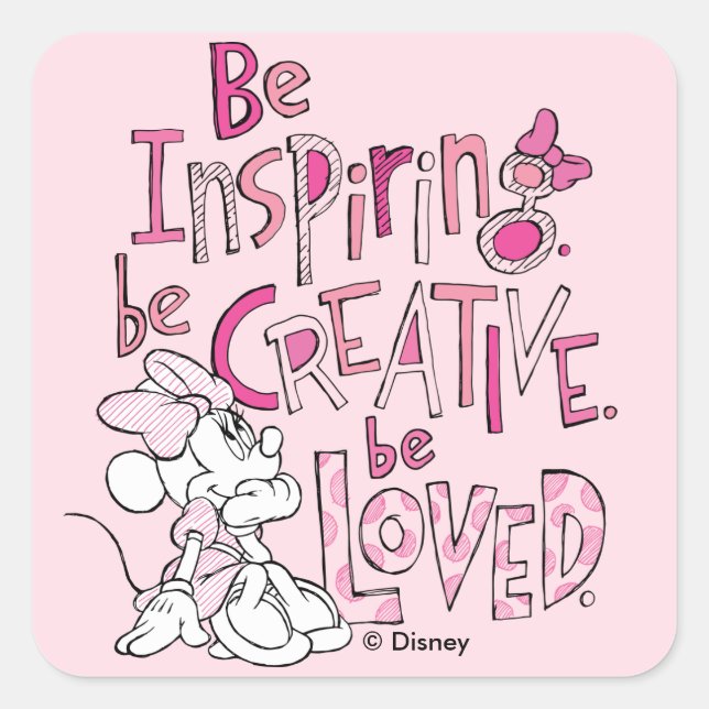 Minnie | Be Inspiring Square Sticker (Front)