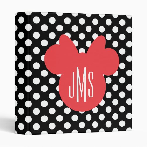 Minnie  Black and White Polka Dot Monogram Binder