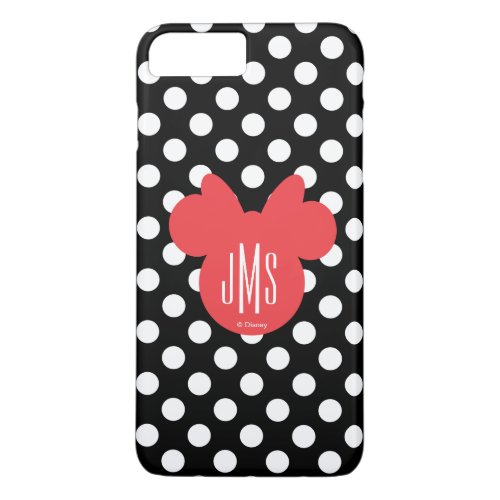 Minnie  Black and White Polka Dot Monogram iPhone 8 Plus7 Plus Case