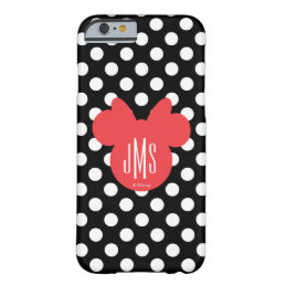 Minnie | Black and White Polka Dot Monogram Barely There iPhone 6 Case