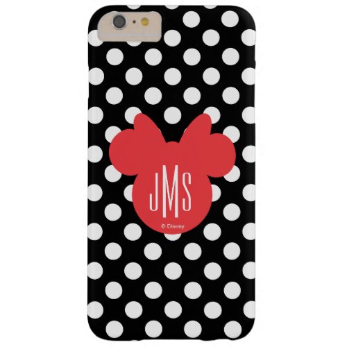 Minnie  Black and White Polka Dot Monogram Barely There iPhone 6 Plus Case