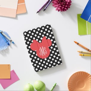 Minnie   Black and White Polka Dot Monogram iPad Mini Cover