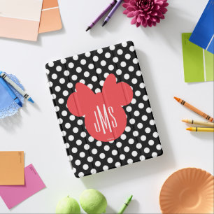 Minnie   Black and White Polka Dot Monogram iPad Smart Cover