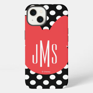 Minnie Black and White Polka Dot Monogram iPhone 13 Case