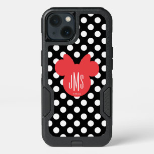 Minnie   Black and White Polka Dot Monogram iPhone 13 Case