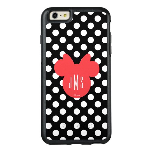 Minnie  Black and White Polka Dot Monogram OtterBox iPhone 66s Plus Case