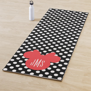 Minnie   Black and White Polka Dot Monogram Yoga Mat