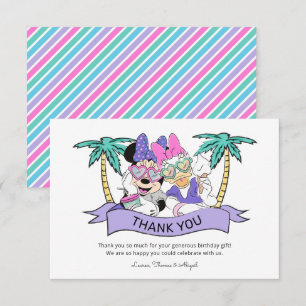 Minnie & Daisy Birthday Ice Cream Thank You Card