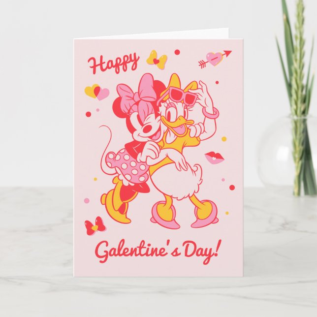 Minnie & Daisy Happy Galentine's Day Card (Front)