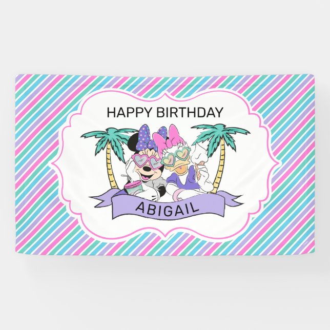 Minnie & Daisy Here's the Scoop Ice Cream Birthday Banner (Horizontal)