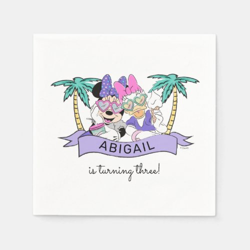 Minnie  Daisy Heres the Scoop Ice Cream Birthday Napkins