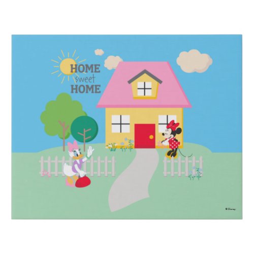 Minnie  Daisy  Home Sweet Home Faux Canvas Print