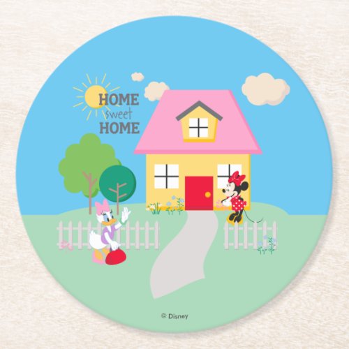 Minnie  Daisy  Home Sweet Home Round Paper Coaster