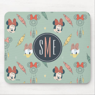 Minnie & Daisy Monogram   Dream Catcher Pattern Mouse Pad