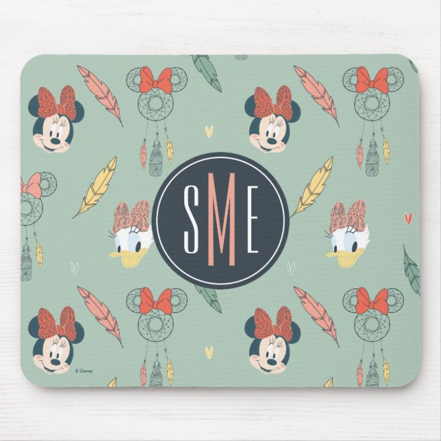 Minnie & Daisy Monogram | Dream Catcher Pattern Mouse Pad (Front)