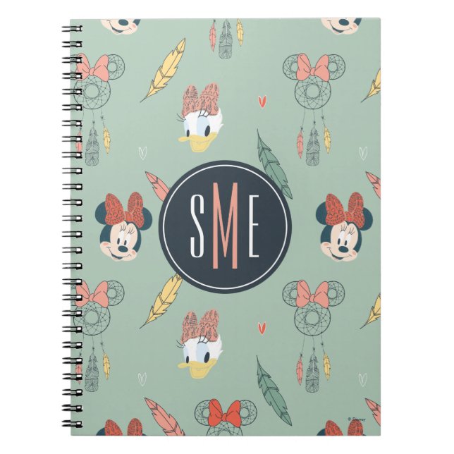 Minnie & Daisy Monogram | Dream Catcher Pattern Notebook (Front)