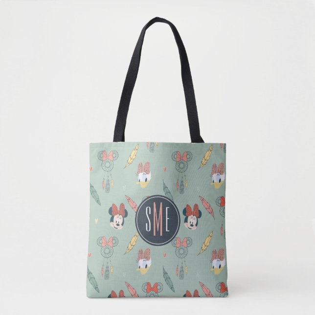 Minnie & Daisy Monogram | Dream Catcher Pattern Tote Bag (Front)