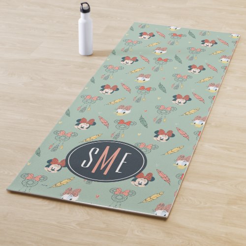 Minnie  Daisy Monogram  Dream Catcher Pattern Yoga Mat