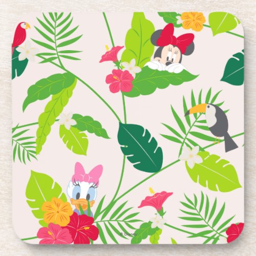 Minnie  Daisy  Tropical Pattern Beverage Coaster