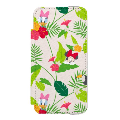 Minnie  Daisy  Tropical Pattern Wallet Case For iPhone SE55s