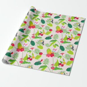 Minnie & Daisy   Tropical Pattern Monogram 2 Wrapping Paper