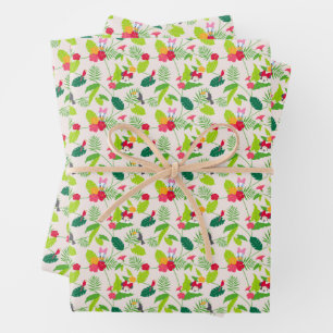 Minnie & Daisy   Tropical Pattern Monogram 2 Wrapping Paper Sheets
