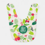 Minnie &amp; Daisy | Tropical Pattern Monogram Baby Bib