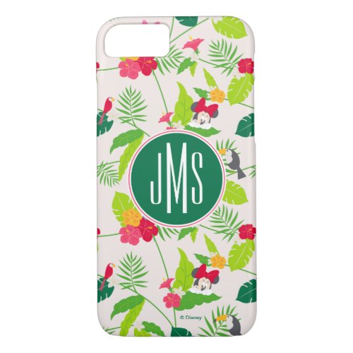 Minnie  Daisy  Tropical Pattern Monogram iPhone 87 Case