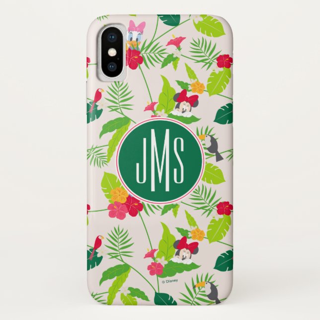 Minnie & Daisy | Tropical Pattern Monogram Case-Mate iPhone Case (Back)