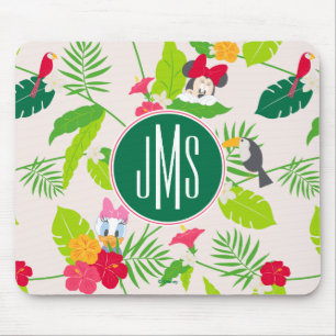 Minnie & Daisy   Tropical Pattern Monogram Mouse Pad
