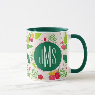 Minnie & Daisy   Tropical Pattern Monogram Mug