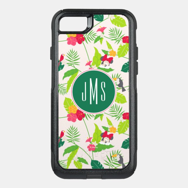 Minnie & Daisy | Tropical Pattern Monogram Otterbox iPhone Case (Back)