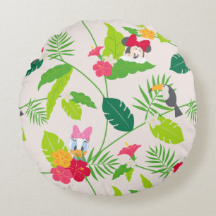 Minnie & Daisy Tropical Pattern Round Pillow