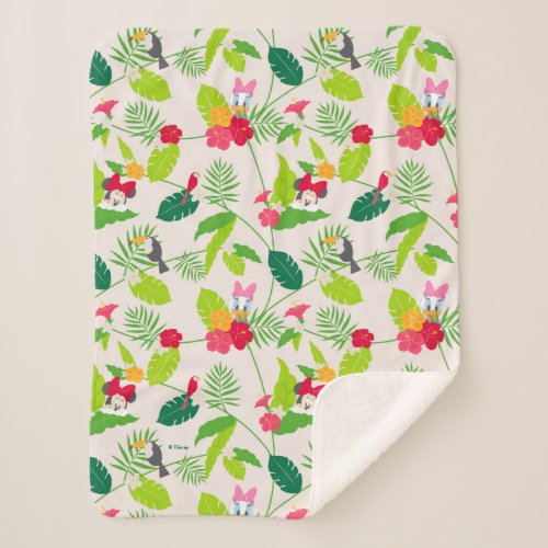 Minnie  Daisy  Tropical Pattern Sherpa Blanket
