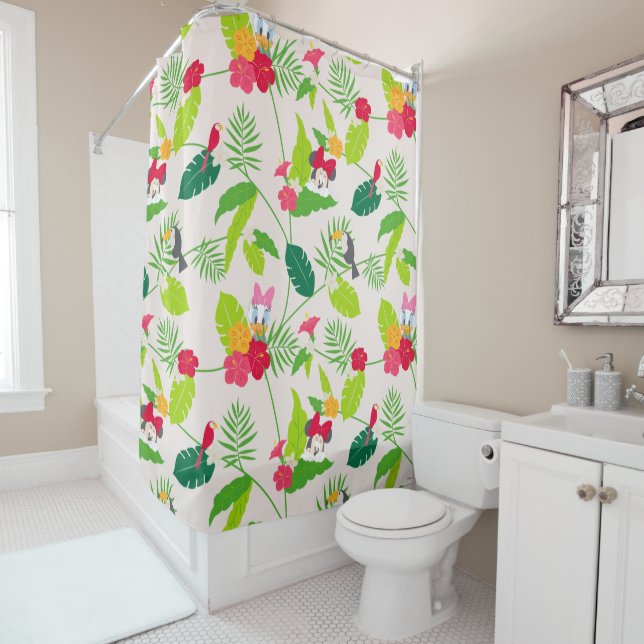 Minnie & Daisy | Tropical Pattern Shower Curtain (In Situ)