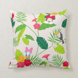 Minnie & Daisy Tropical Pattern Throw Pillow