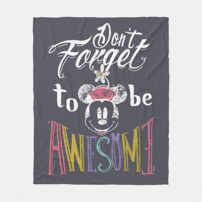 Minnie | Don't Forget To Be Awesome Fleece Blanket (Front)