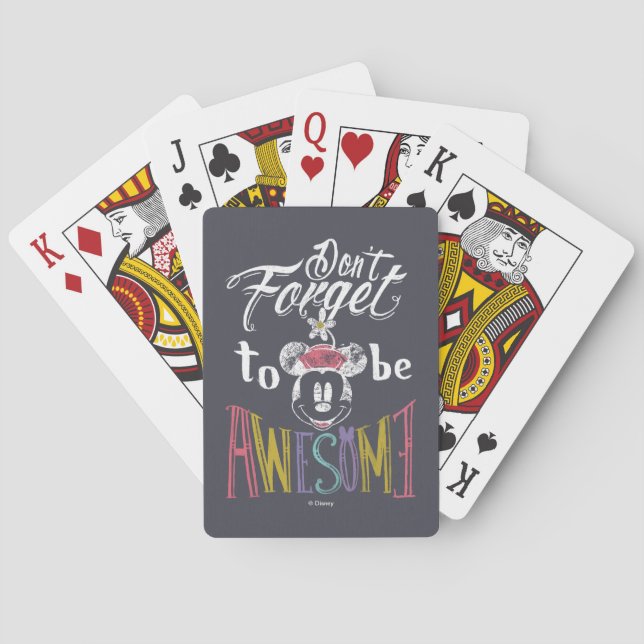 Minnie | Don't Forget To Be Awesome Playing Cards (Back)