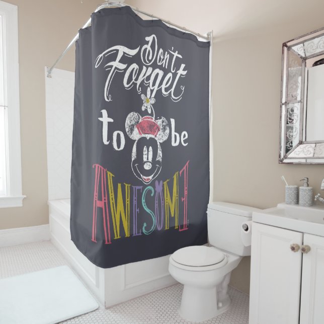 Minnie | Don't Forget To Be Awesome Shower Curtain (In Situ)