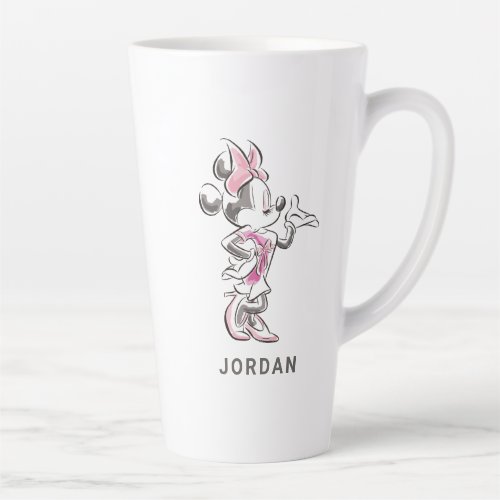 Minnie  Elegant Pose Watercolor 3 Latte Mug