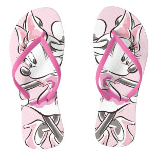 Minnie   Elegant Pose Watercolor Flip Flops