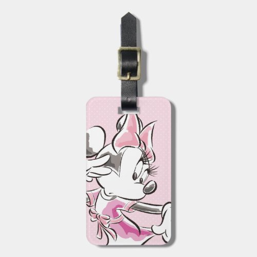 Minnie  Elegant Pose Watercolor Luggage Tag