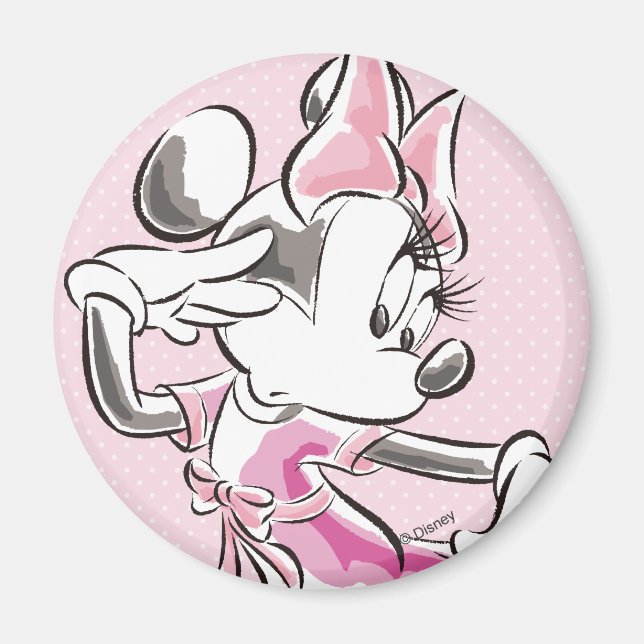 Minnie | Elegant Pose Watercolor Magnet (Front)