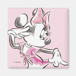 Minnie Elegant Pose Watercolor Magnet