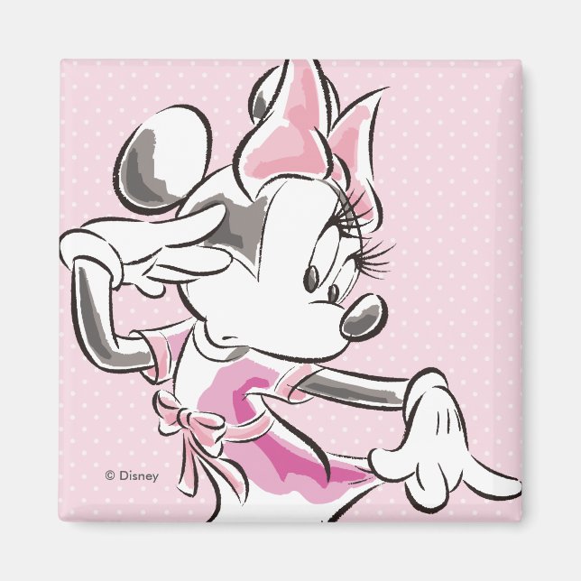 Minnie | Elegant Pose Watercolor Magnet (Front)